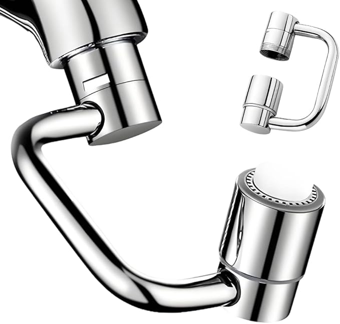 Faucet Extender, Universal Sink Faucet 1080° Rotatable Faucet Aerator Extension, 2 Mode Splash Water Filter, Swivel Robotic Arm Swivel Extension Aerator Kitchen Sink Faucet Extender (1)
