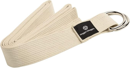 Hugger Mugger D-Ring Cotton Yoga Strap - Super Strong Cotton, Metal D-Ring Buckle, Multiple Lengths Available-FlexoryFit