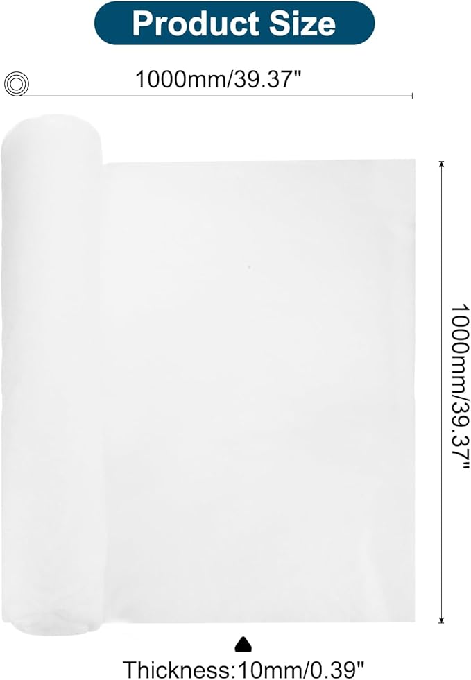 PATIKIL 39" x 39" x 0.4" Air Conditioner Filter Replacement, Washable Reusable Cut to Fit Foam Filter Air Filter for RV AC Vent Window Purifiers Computer, White
