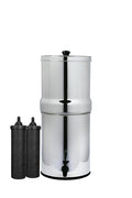 AquaEasy NSF/ANSI 372 Certified Stainless Steel Gravity Water Filter System with Tap (2.25 Gallon) with 2X Activated Carbon Filter, Countertop Water Filtration System with Tap (Lite)