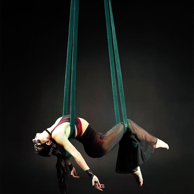 4.9ft (1.5m) Aerial Loops Straps – Professional Aerial Yoga Ropes for Acrobatics, Circus Training & Fitness – Strong Nylon Trapeze Straps for Aerial Silks, Hammock, Dance & Performance Arts-FlexoryFit