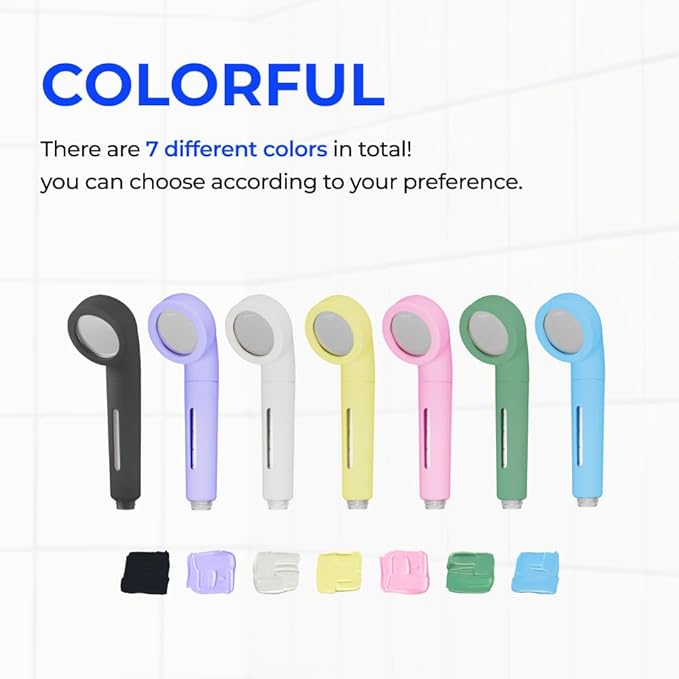 BODYLUV - Puresome Handheld Shower Head (Ver.1), Strong Water Pressure, Water Saving Filter For Bathroom (Handheld Shower Head with Silicon Cover) (Sky Blue)