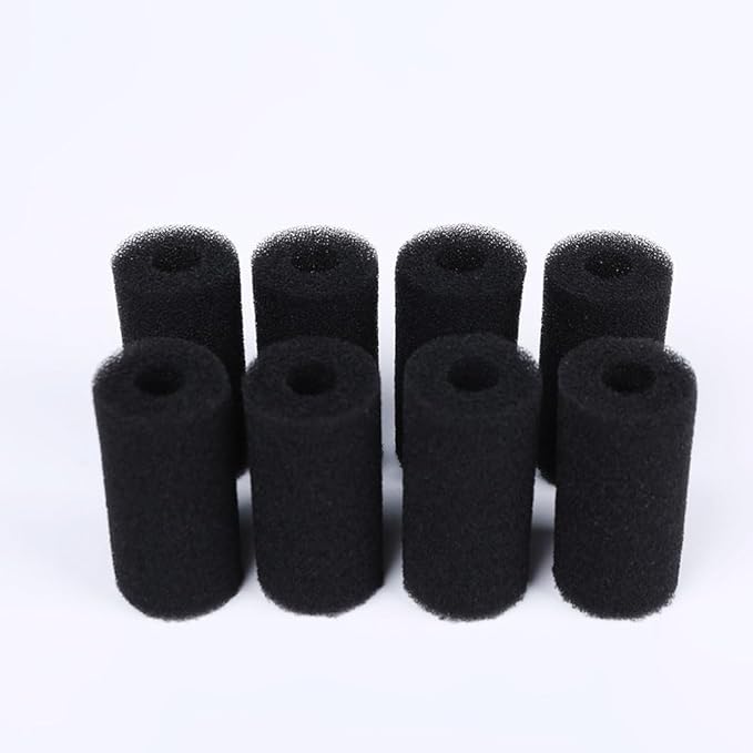 8 Pack Pre-Filter Sponge Aquarium Pre Filter Foam Rolls 0.6” Intake Replacement Sponges for Fish Tank Filter Accessories (1.6''Dx3.1''Hx0.6''Intake)