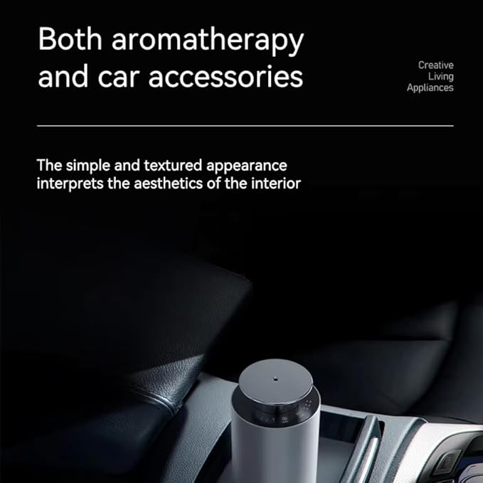 Mini Aromatherapy Diffuser with Hotel Difusor Aroma - Car Aromatherapy Essential Oil Diffuser - Home Essential Oil Diffuser - Make Your House Smell Good - Leather Scent Car Air Freshener - Ideal Gift