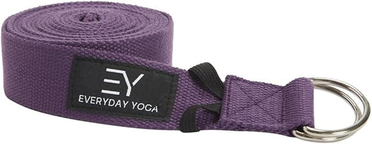 Everyday Yoga Super Strong Strap with Metal D-ring Buckle - Improve Flexibility, Stretching, and Physical Therapy Fitness.-FlexoryFit