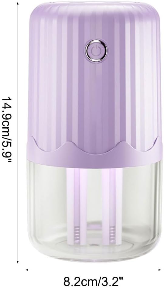 Mini Humidifier with Night Light, 400ML Dual Channels Mist Humidifier, Auto Shut Off USB Desktop Humidifier for Bedroom Office Car