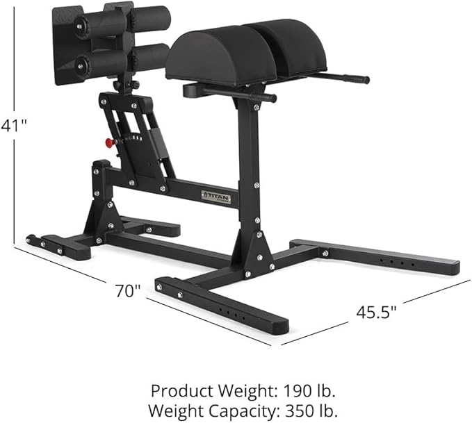 Titan Fitness Glute and Ham Developer, Adjustable GHD Machine, Comfortable Padding, Durable Steel Build, Workout Equipment for Commercial and Home Gym