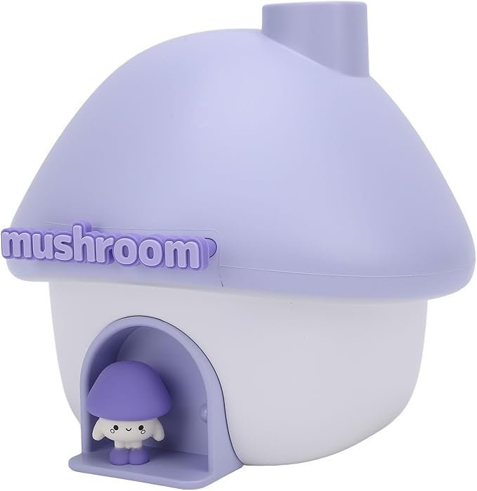 Mini Mushroom House Humidifier, 300ml Personal Desktop Humidifier, Quiet Operation with Color Changing Light, Ideal for Bedroom Office Car Travel