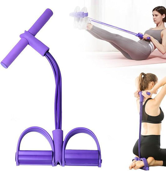 21 Fitness Resistance Bands-4 Tube Pedal Ankle Puller, Elastic Yoga Pedal Puller Resistance Band, Stretching Bands for Arm and Leg Workouts Abdomen, AB Training Auxiliary Device for Women Men-FlexoryFit