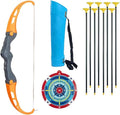 Kids Bow and Arrow Set Age 4-6 | Outdoor Toy with 8 Safety Arrows|Blue Orange Archery Gift for Boys Girls Birthday Party (Orange)