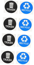 8pcs Trash Can Stickers for Waste Sorting Garbage Classification Decals Black by SHOWERORO