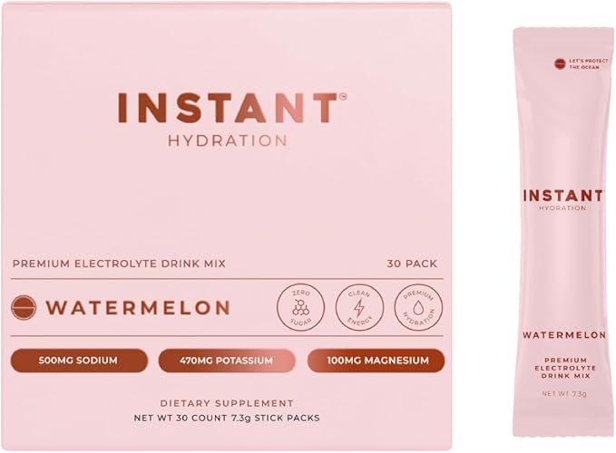 Instant Hydration Electrolytes Powder Packets - Watermelon Electrolyte Drink Mix - Zero Sugar - Keto, Vegan, Gluten-Free, Non-GMO - Boost Recovery, Brain Health, Muscle & Tissue Support- 30 Sticks-FlexoryFit