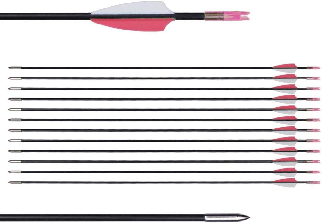 LWANO 31" Training Arrows-Archery Practice Target Arrows for Kids Youth or Beginners with Durable Shaft on Recurve Bow Compound Bow and Longbow