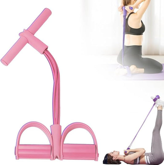 21 Fitness Resistance Bands-6 Tube Pedal Ankle Puller | 2025 Upgrade 6-Level Elastic Exercise Bands with Yoga Pedal | Natural Latex Workout Equipment for Sit Up/ABS/Leg Training (Women & Men)-FlexoryFit