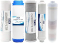 IPW Industries Inc Alkaline Water Filter Kit - Compatible Ameritek Alkaline RO System - 5 Piece Set - Removes Sediment, Dirt, Rust, Chlorine, Taste, Odor - Alkalizes Water - NSF Certified