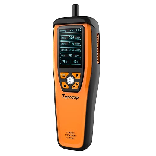 Temtop Air Quality Meter: Precision Indoor/Outdoor CO2, PM2.5, PM10, Detection with Audio Alarm, Temperature & Humidity Insights for Enhanced Home Comfort, M2000C