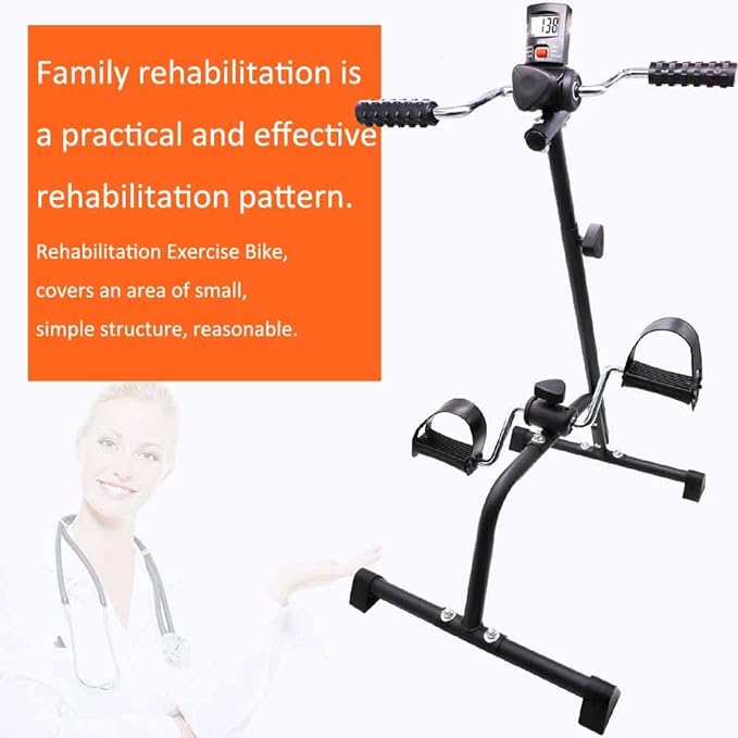 Pedal Exerciser Bike Hand Arm Leg and Knee Peddler Adjustable Fitness Equipment for Seniors, Elderly Home Pedal Exercise Bike for Total Body, with Gift Box & Monitor-FlexoryFit