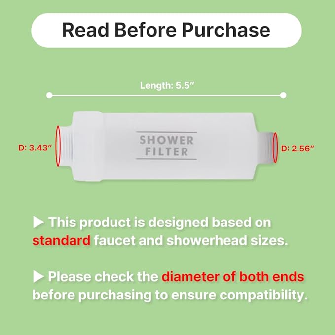 2 Packs Korea Made Shower Filter - Remove Toxic Chemicals, Hard Water & Chlorine - Showerhead Filter for Shower Head - Fits All Shower Types - Superior Water Filtration for Healthier Skin