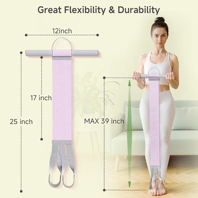 Fabric Resistance Band with Handles, 120lb Full-Body Excercise Band, Non-Slip Elastic Bands for Strength Muscle Training, Stretch Band Workout Equipment for Leg Arm Chest Core Wrist Ankle-FlexoryFit