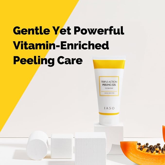 IASO Triple Action White Peeling Gel | Exfoliating Gel for Face, eep Pore Cleanse, Tone-Up Effect & Smoother Skin Texture, Korean Skin Care, 5.07 oz-FlexoryFit