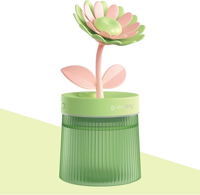 Cute Mini Humidifier 320mL Cool Mist Humidifie mute with 2 Mist Modes,for Home/Nursery/Office,Portable Mini Air Moisturizer,rechargeable mini humidifier(Sunflower Green)