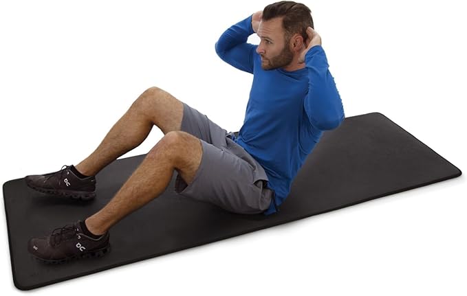 MICRODRY Deluxe Fitness Exercise Yoga Mat for Home & Gym, Extra Thick for High Impact Training, Multi Layered Skid Resistant Surface, Odor Neutralizing with Carrying Strap-FlexoryFit