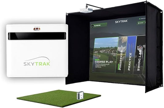 SkyTrak ST+ Golf Simulator – Standard Studio Package | Home Golf Simulator with Launch Monitor, Enclosure, Screen, Hitting Mat & Short-Throw Projector