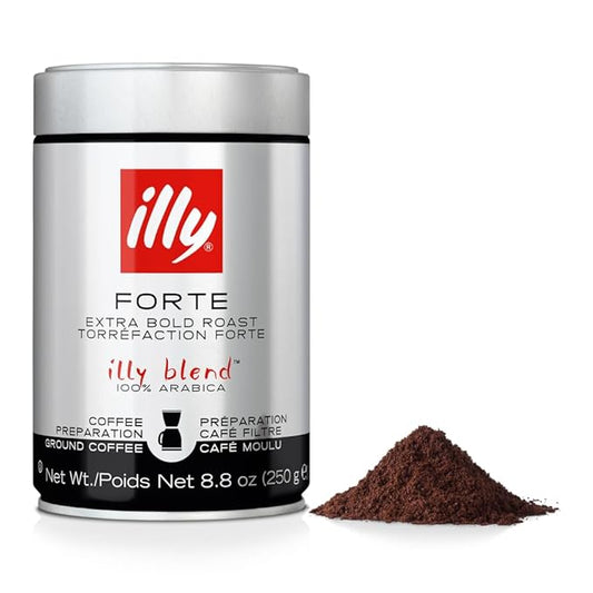Illy Coffee, Ground Drip Forte, Extra Dark Roast, 100% Arabica Bean Bold Signature Italian Blend, No Preservatives, 8.8 Ounce (Pack Of 1)-FlexoryFit