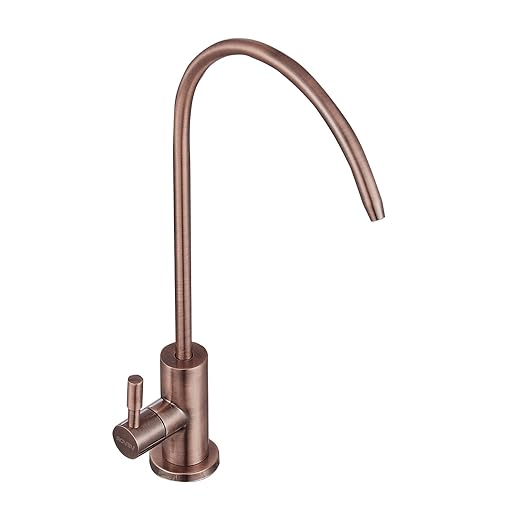 VEVOR Water Filter Faucet, RO Drinking Faucet with Lead-Free Brass Valve, 304 Stainless Steel, 0.8 GPM Flow Drinking Water Tap, Fits Most Reverse Osmosis & Water Filtration System, Antique Bronze