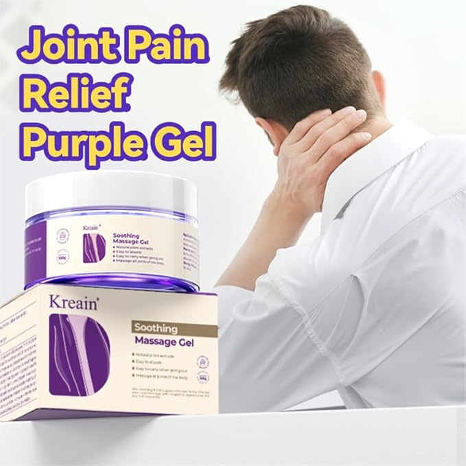 Kreain Nature Soothing Massage Pain Relief Gel, Joint Purple Gel Cooling Soothes Cream for Knees, Hand Arthritis, Lumbar, Neck and Shoulders(3.5 Ounce, 1 Pack)-FlexoryFit