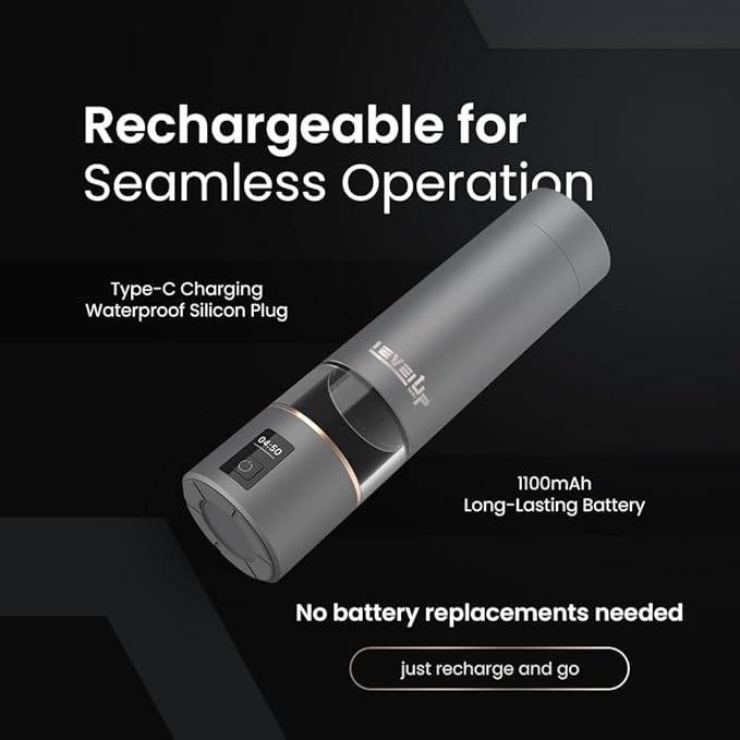 LevelUpWay - 2025 Hydrogen Water Bottle – Advanced SPE/PEM Technology – Generates Up to 5000 PPB – 250ml – Portable Hydrogen-Enriched Water Bottle with Breathing Adapter