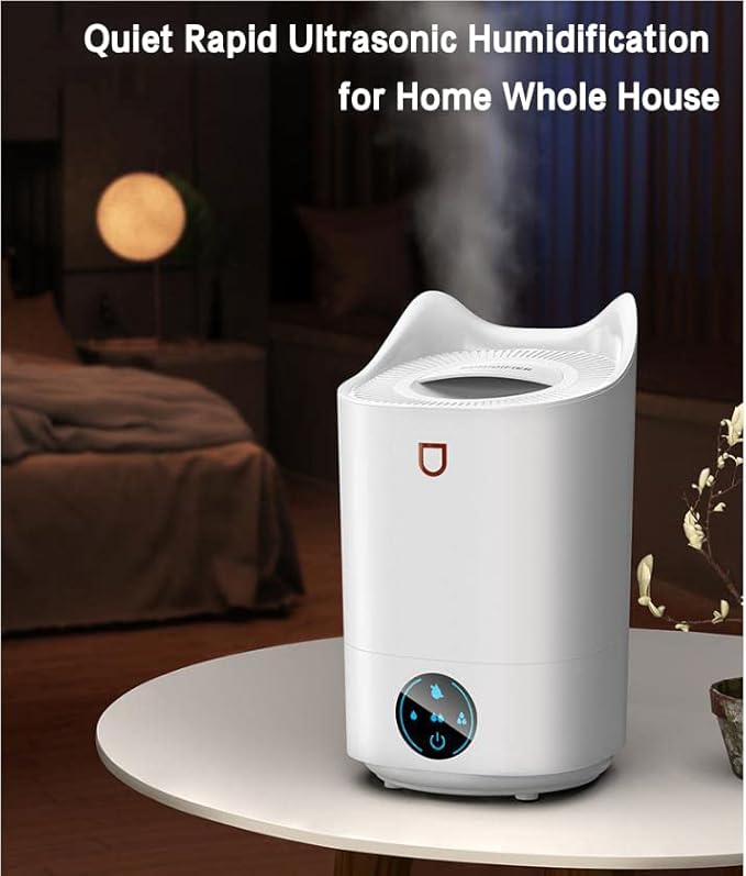 Cool Mist Humidifier, 3.5LTop Fill Ultrasonic Air Humidifier for Bedroom Baby Nursery, portable Large Capacity Humidifier for Home Office Plants.4mode,Quiet, Auto Shut Off, BPA Free. White