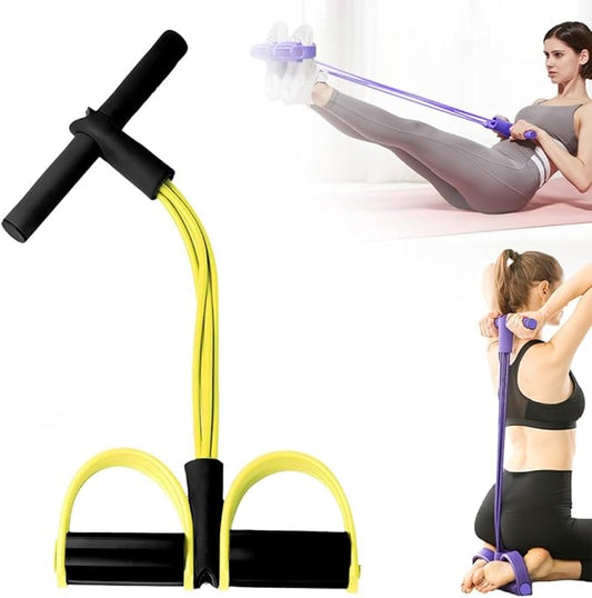 21 Fitness Resistance Bands-4 Tube Pedal Ankle Puller, Elastic Yoga Pedal Puller Resistance Band, Stretching Bands for Arm and Leg Workouts Abdomen, AB Training Auxiliary Device for Women Men-FlexoryFit