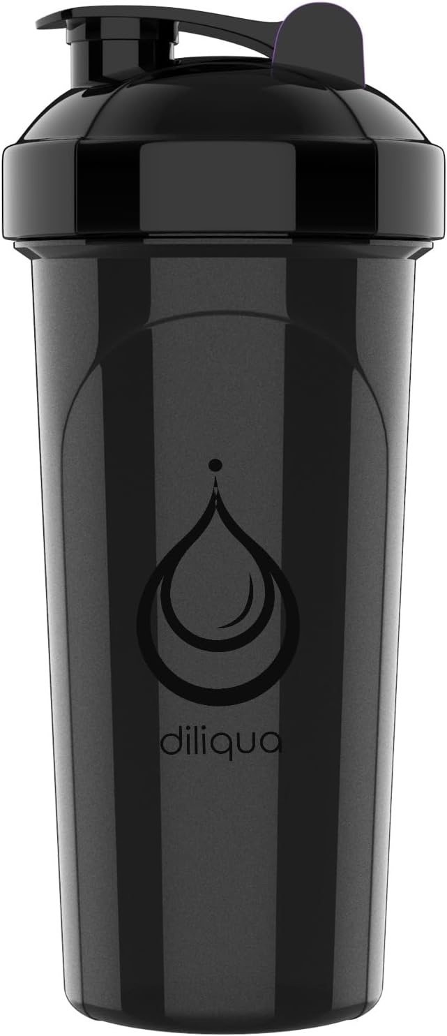 1 PACK, 24 oz Shaker Bottle with Powerful Wire Whisks for Protein Mixes | Leakproof Blender Shaker Bottle (Black)| BPA-Free & Dishwasher Safe | Shaker Cup for Protein Shakes-FlexoryFit