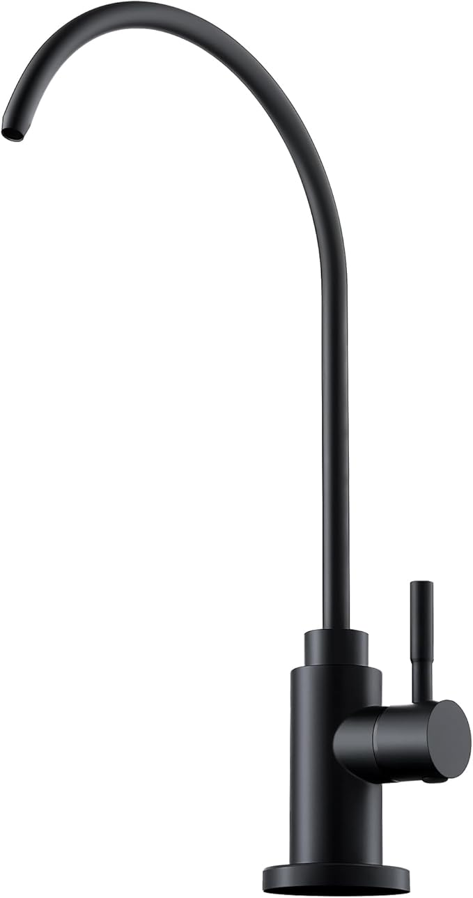 Water Filter Faucet, VMASSTONE Reverse Osmosis Faucet Fits Most RO Units or Water Filtration System in Non-Air Gap, Lead-Free Stainless Steel Drinking Water Faucet for Bar Kitchen Sink, RV (DM001 MB)