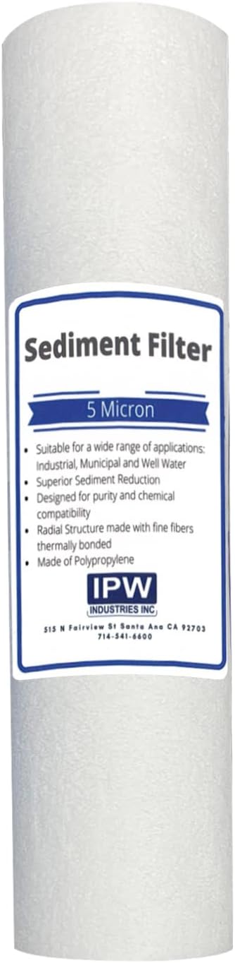 IPW Industries Inc. | 3-Pack GE GXWH04F GXWH20F GXWH20S GXRM10 GX1S01R 5-Micron Sediment Filter Replacement Cartridge Whole House Water Filter System