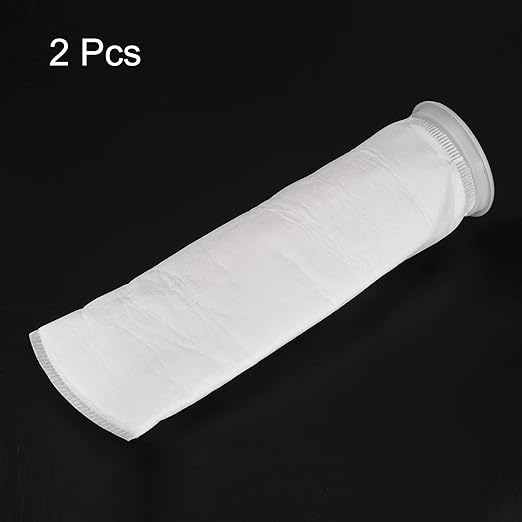 PATIKIL 4 Inch Ring Filter Socks 5 Micron, 2 Pack Mesh Bags Pool Skimmer Basket, White