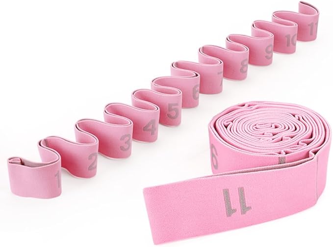 11 Loops Stretch band - Yoga, Pilates, Ballet, and Physical Therapy Stretching strap for Flexibility, Leg Stretching, and Exercise - Durable Stretching equipment for Dance and Fitness-FlexoryFit