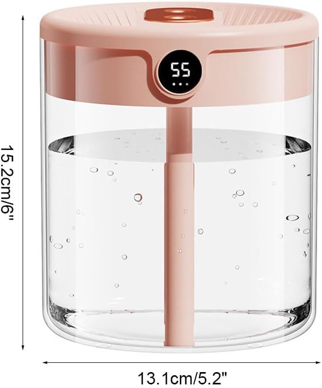 Smart Humidifier, Double Nozzle Cool Mist Humidifier with Night Light, 2L Top Fill Air Humidificador for Home Bedroom Office