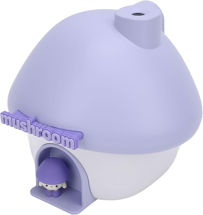 Mini Mushroom House Humidifier, 300ml Personal Desktop Humidifier, Quiet Operation with Color Changing Light, Ideal for Bedroom Office Car Travel