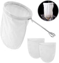 Ultra Fine Mesh Strainer Bags, Reusable Fine Mesh Strainer with Handle, Yogurt Strainer, Cheese Cloths, Suitable for Filtering Tea, Yogurt,Juice,Lard, Bacon Grease, Coffee and Milk