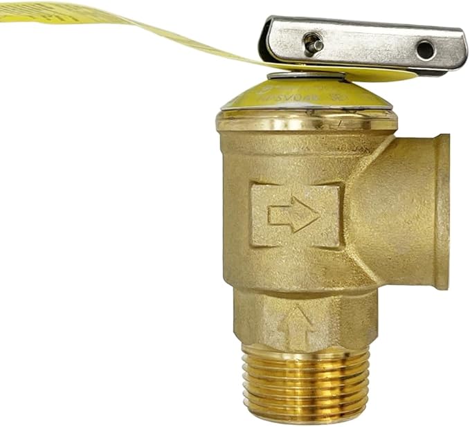 Long Term 3/4 Inch IPS Isolator Tankless Water Heater Service Valve Kit, with Pressure Relief Valve, Clean Brass Construction, PTFE Thread Tape