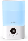 Smart Humidifiers for Bedroom Large Room, 3.5L Top Fill Cool Mist Air Humidifiers for Home Baby Plants Nursery, Humidity Control & Night Light, White