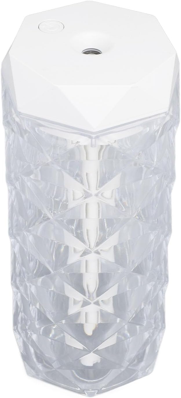 Small Air Humidifier Colorful Ambient Lighting Multi Faceted Prism Design for Car Home Room (400ML)