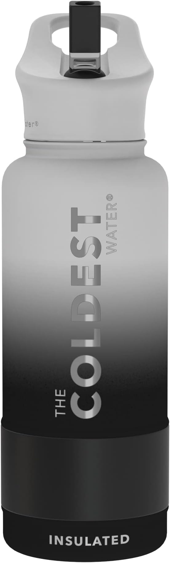 Coldest Insulated Water Bottle with Straw Lid - Stainless Steel Metal Insulated Bottle for Men & Women (Hyperspace White, 32 oz)