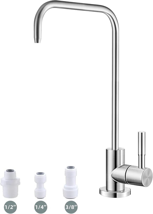 Drinking Water Faucet,Lead-Free Water Filter Faucet,Easy to Install Reverse Osmosis Faucets for Kitchen Bar Sink,Brushed Nickel SUS304 Stainless Steel