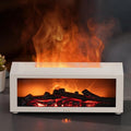 Eseential Oil Diffuser, Fireplace Flame Oil Diffuser - Aromatherapy Aroma Humidifier, Upgrade 7 Flame Colors Noiseless 150ml Remote Control - Perfect for Bedroom Home Office (Fireplace White)