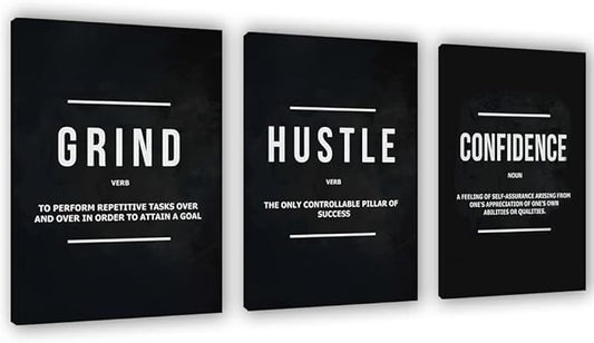 Yetaryy Motivational Poster Inspirational Wall Art 3 Pieces Canvas Painting Lion Artwork for Living Room Office Modern Home Decor Prints Pictures Wall Decor Framed Ready to Hang [48''Wx 24''H]-FlexoryFit