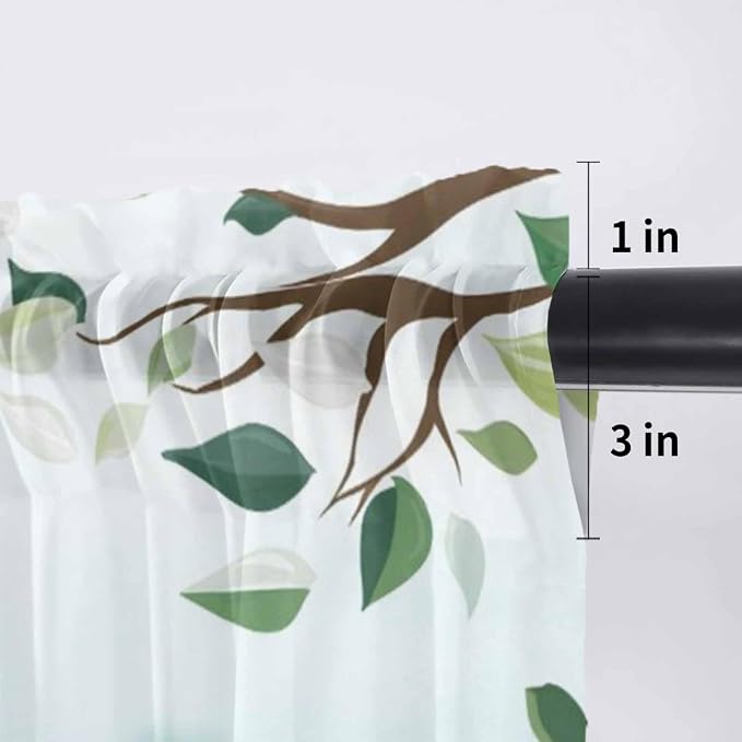 Easter Sheer Valances for Windows 54"x18", Light Filtering Kitchen Curtains - Image 7