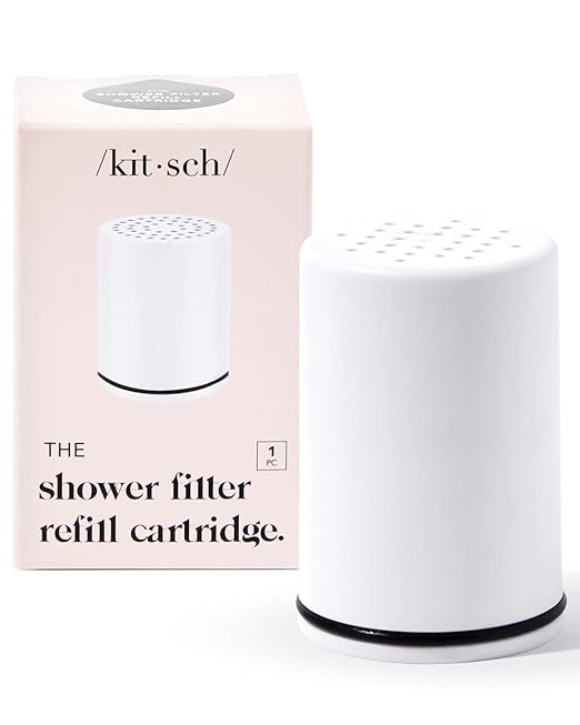 Kitsch Filtered Shower Head Replacement Cartridge- Shower Head, Water Filter Softener For Hair Nails and Skin Vitamins, Removes Metal & Harmful Substance, Easy Installation Universal Compatible 1 Pack